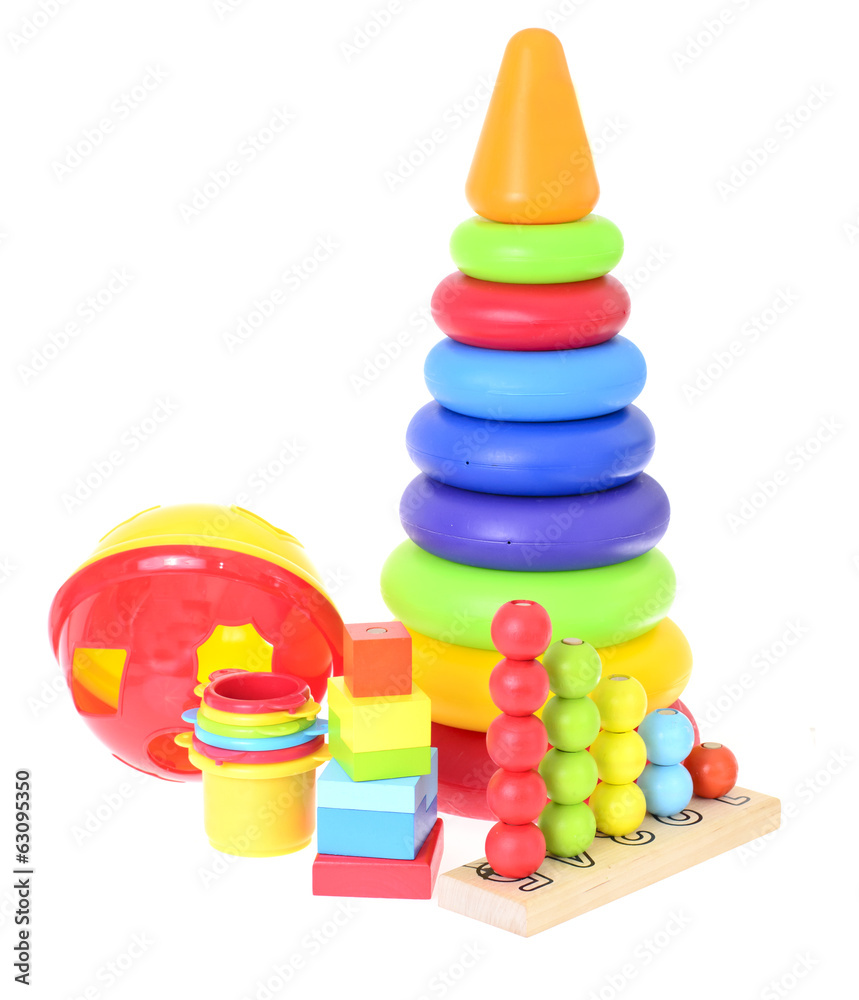 Children's Toys Isolated on White Background Children's Toys Isolated on White Background
