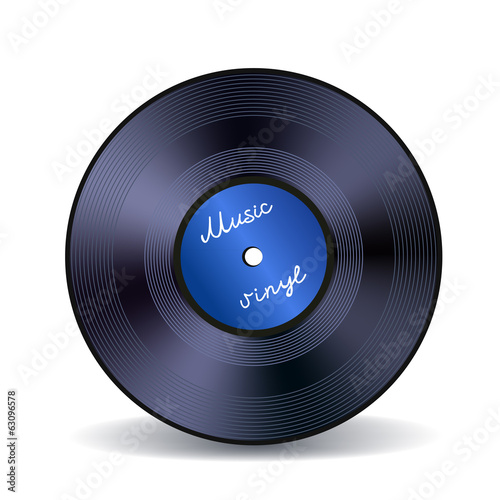 Retro vinyl music record emblem