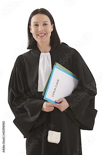 woman lawyer attorney with cold case folder photo