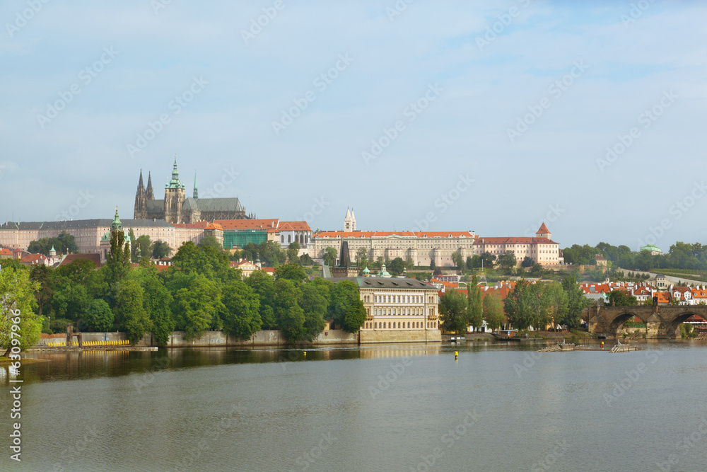 Czech republic, Prague, view on Gradchana and the Vltava River