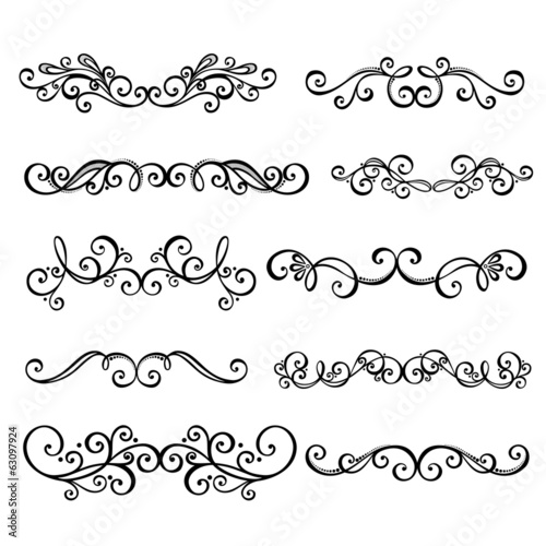 Vector Set: Calligraphic Borders and Page Decoration