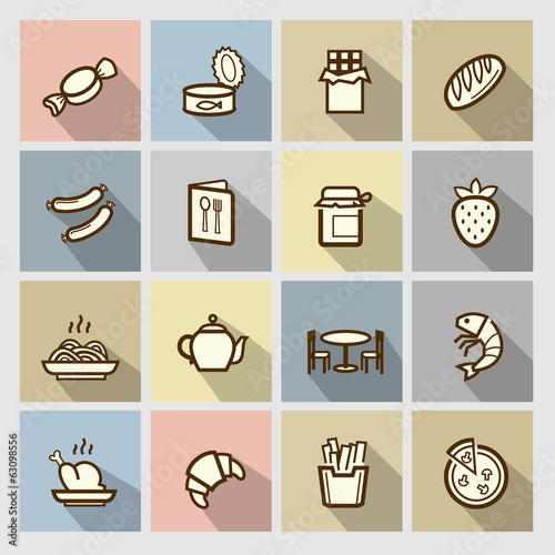 vector food icons set