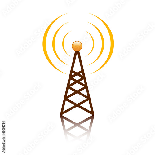 Orange antenna mast sign