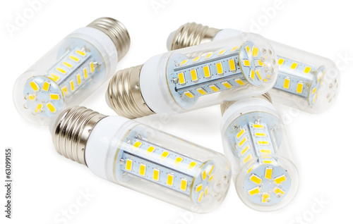 LED bulbs on a white background photo