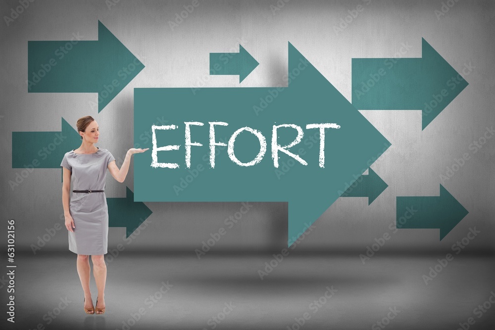 Effort against blue arrows pointing Effort against blue arrows pointing