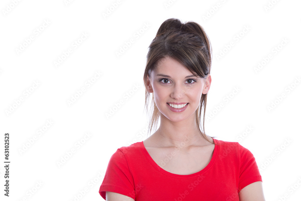 Hübsches junges Mädchen in rot Hübsches junges Mädchen in rot