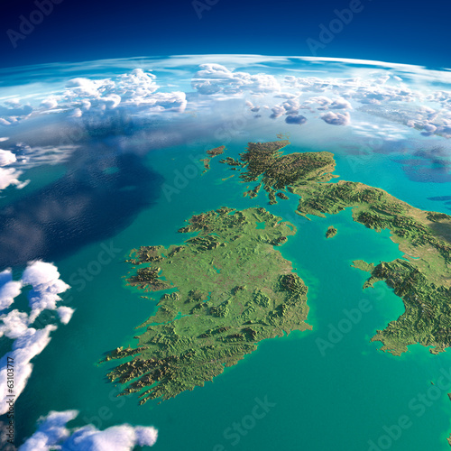 Fragments of the planet Earth. Ireland and UK