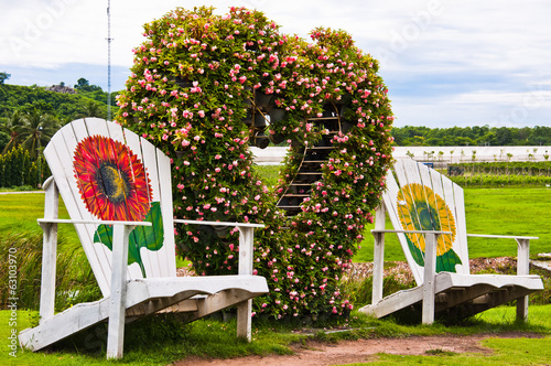 chair in love garden