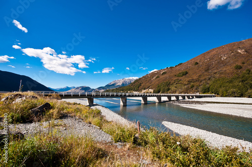 road bridge over dunstan lake near Queenstown New Zealand
