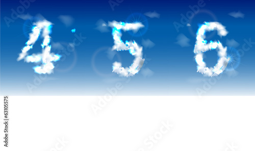 Alphabet made of clouds 