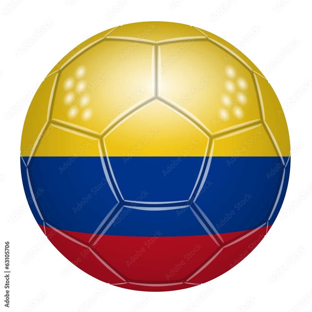 Soccer ball at the colors of Colombia
