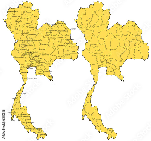 Thailand Map Vector photo