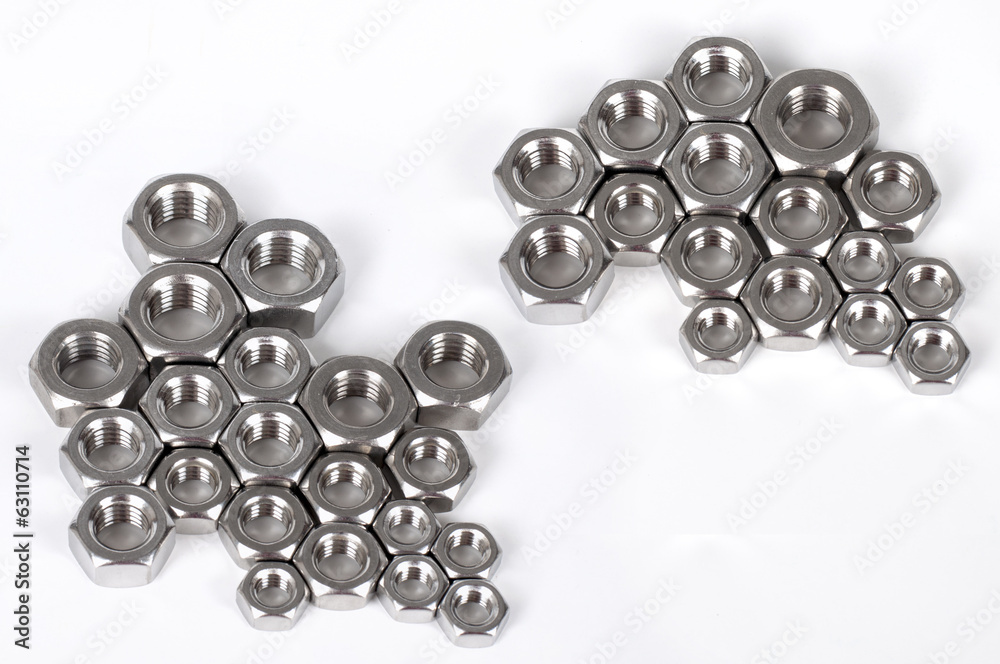 screw / nut isolated on the white backgrounds screw / nut isolated on the white backgrounds