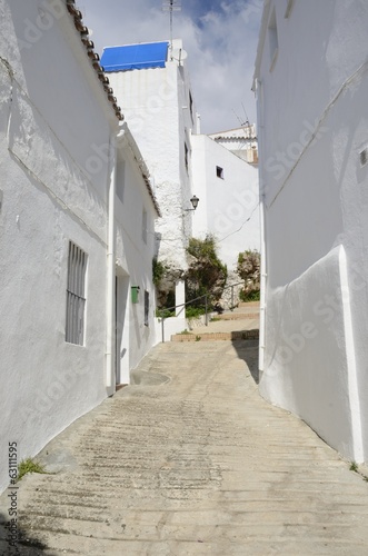 Sloping street in the village of Ojen, Andalusia