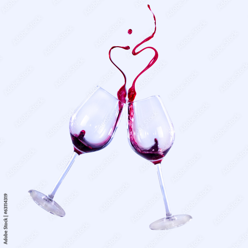 Glas Weinglas Wein Liebe Herz Rendevouz Stock Photo | Adobe Stock