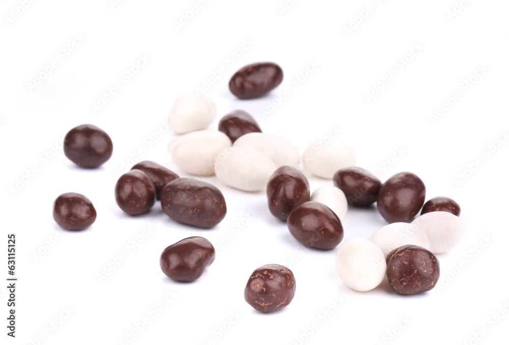 Dragee in white and black chocolate covered Dragee in white and black chocolate covered