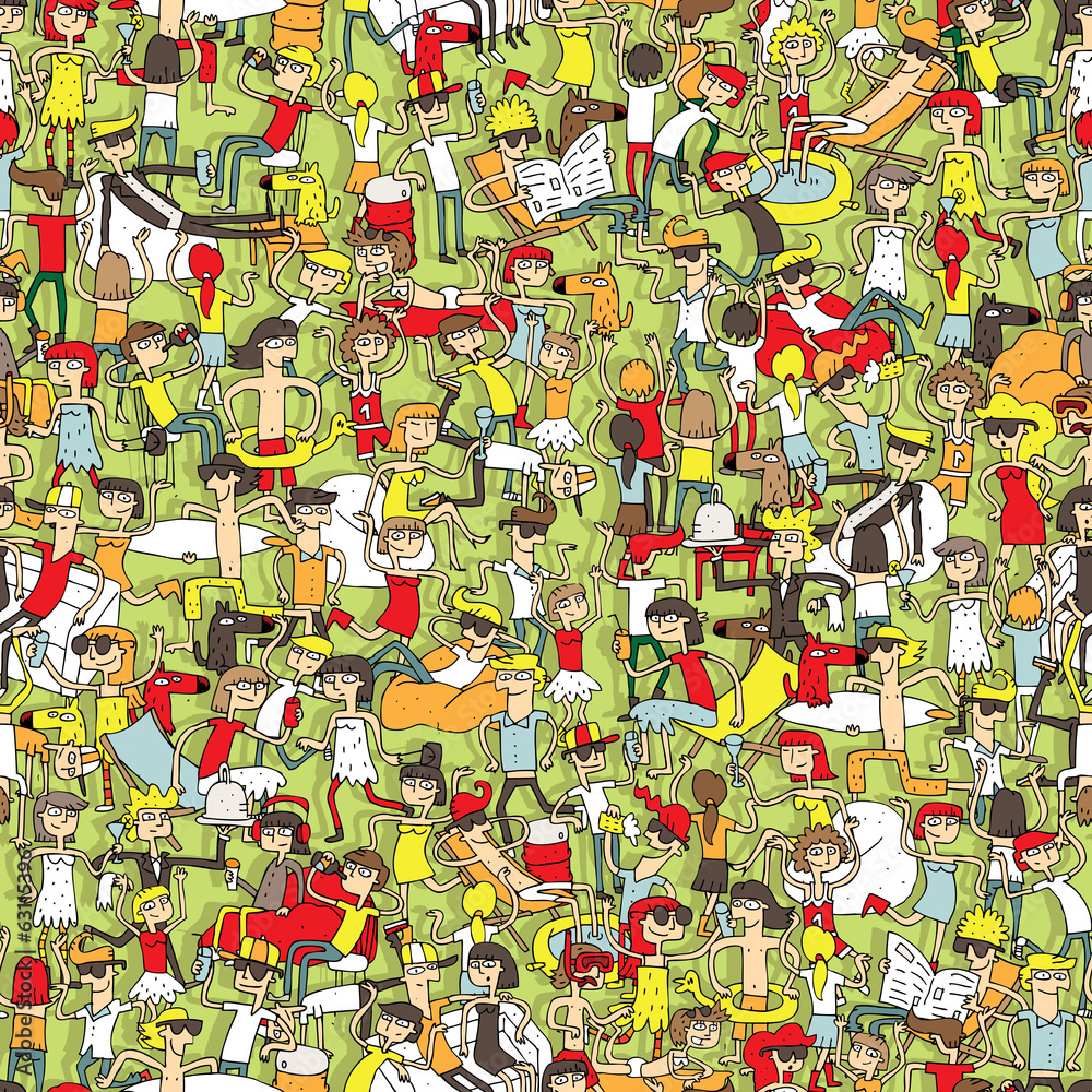 Fototapeta premium Dance party seamless pattern