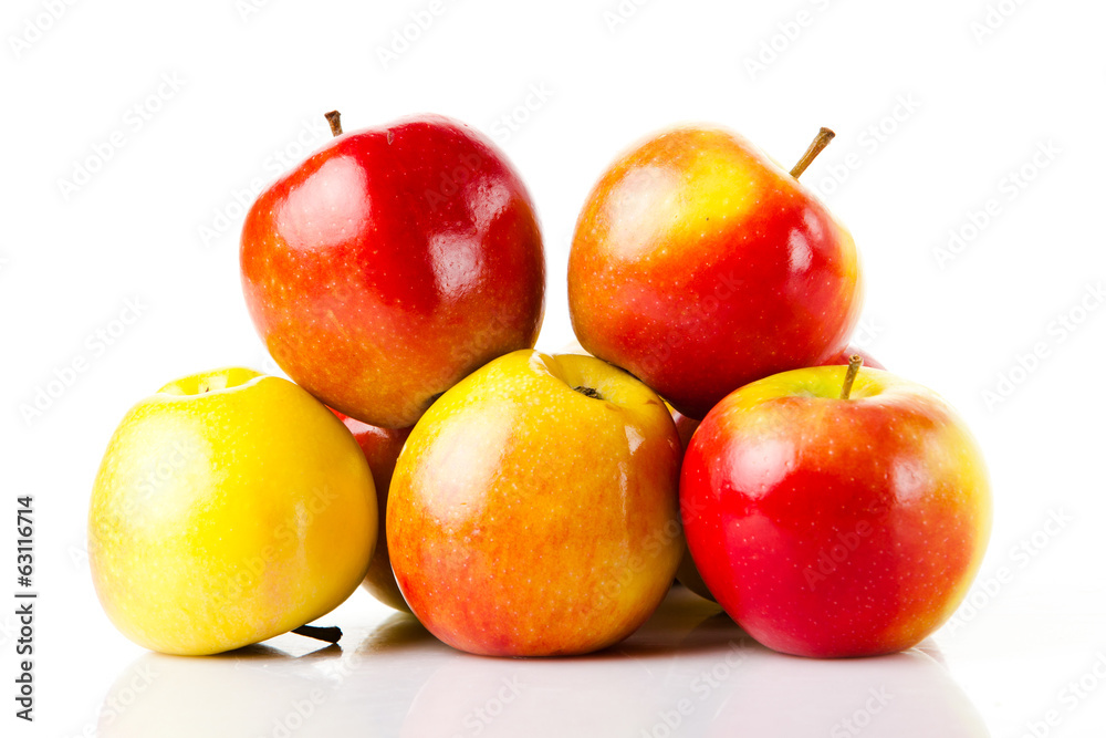 fresh colorful apples isolated on white background fresh colorful apples isolated on white background