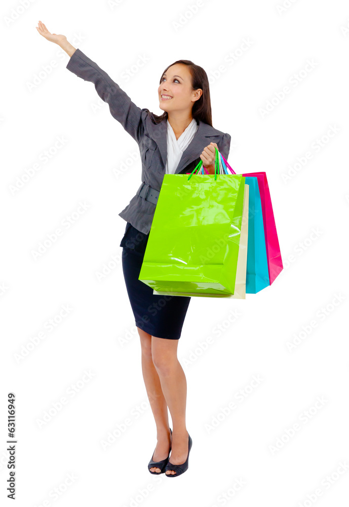 Stunning young woman carrying shopping bags Stunning young woman carrying shopping bags