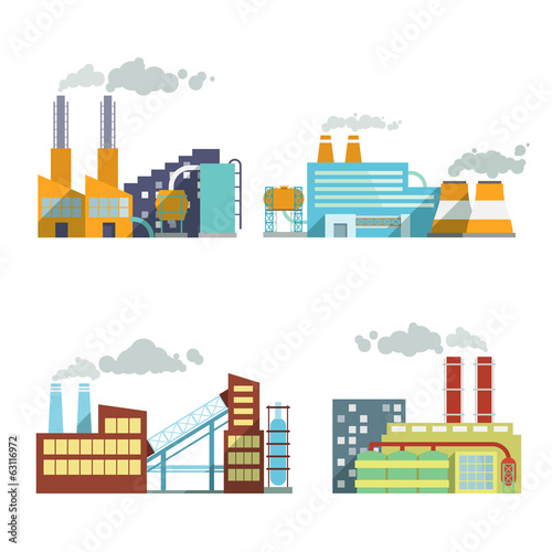 Building industry icons set