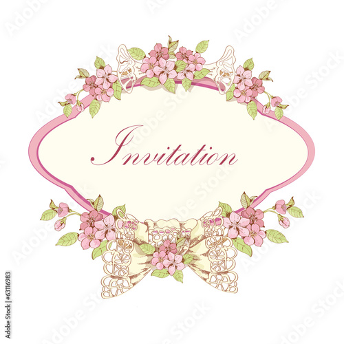 Blooming cherry invitation