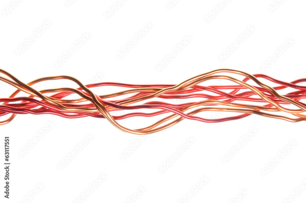 Copper wire isolated on white background Copper wire isolated on white background