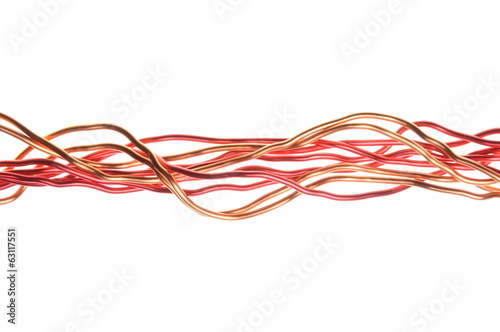 Copper wire isolated on white background 
