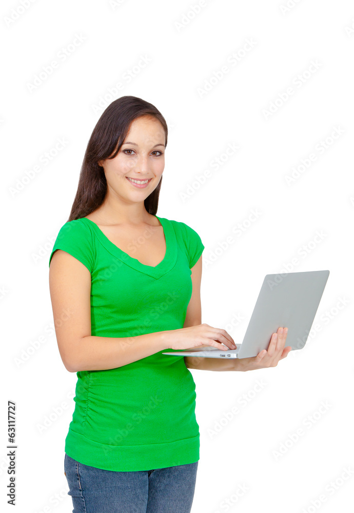 Happy girl with a laptop Happy girl with a laptop