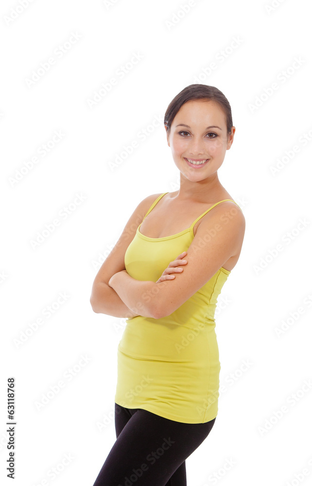 Sports girl on a white background Sports girl on a white background