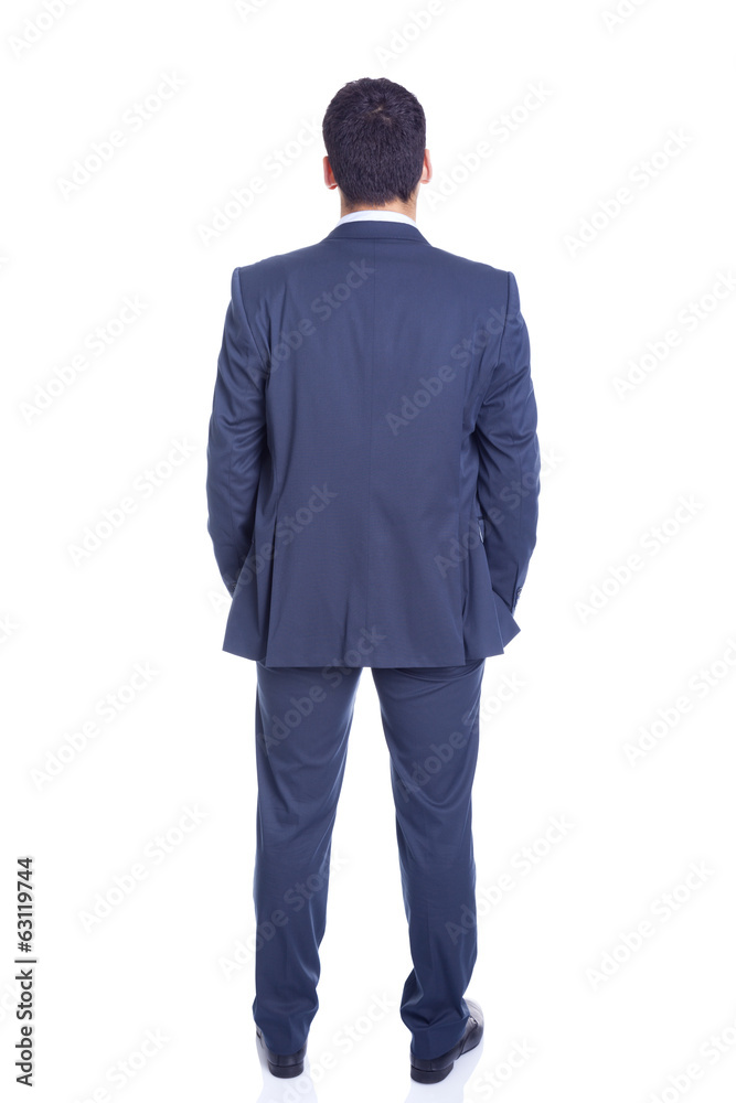 Confident business man from the back, isolated on white Confident business man from the back, isolated on white