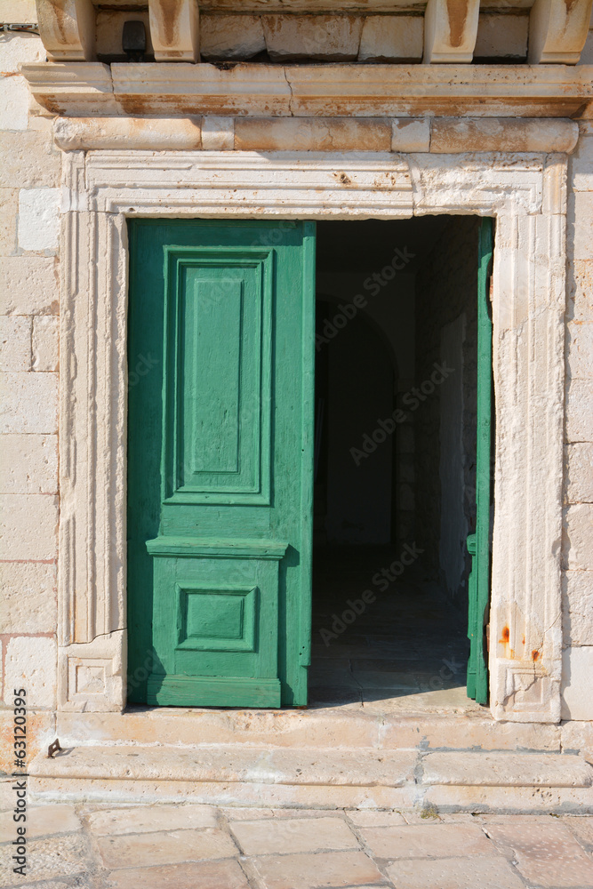 Old door in Hvar, Croatia