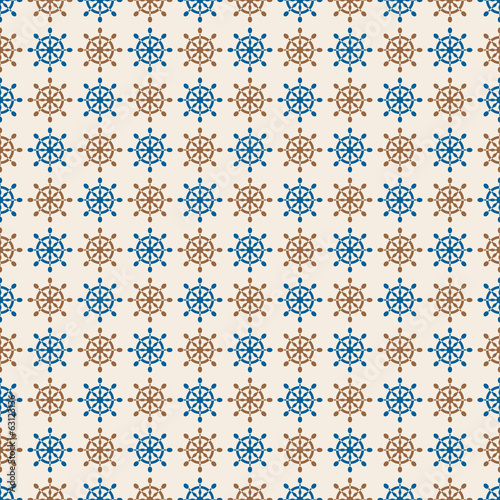 Marine seamless pattern of handwheels