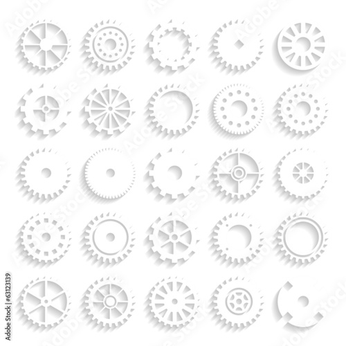 Set of gear wheels isolated on a background