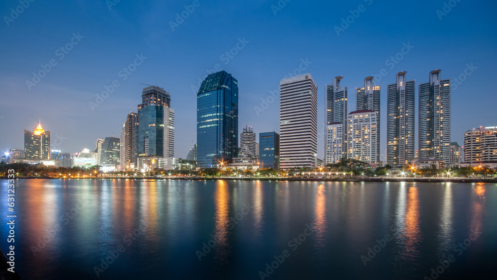 Bangkok view from Benjakitti park