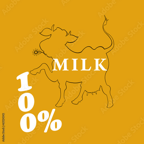 Cow.Dairy Product.Sticker.Vector