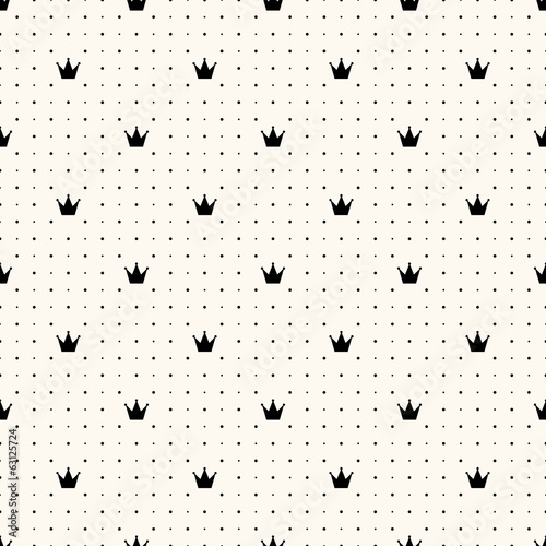 Vector seamless crown retro pattern
