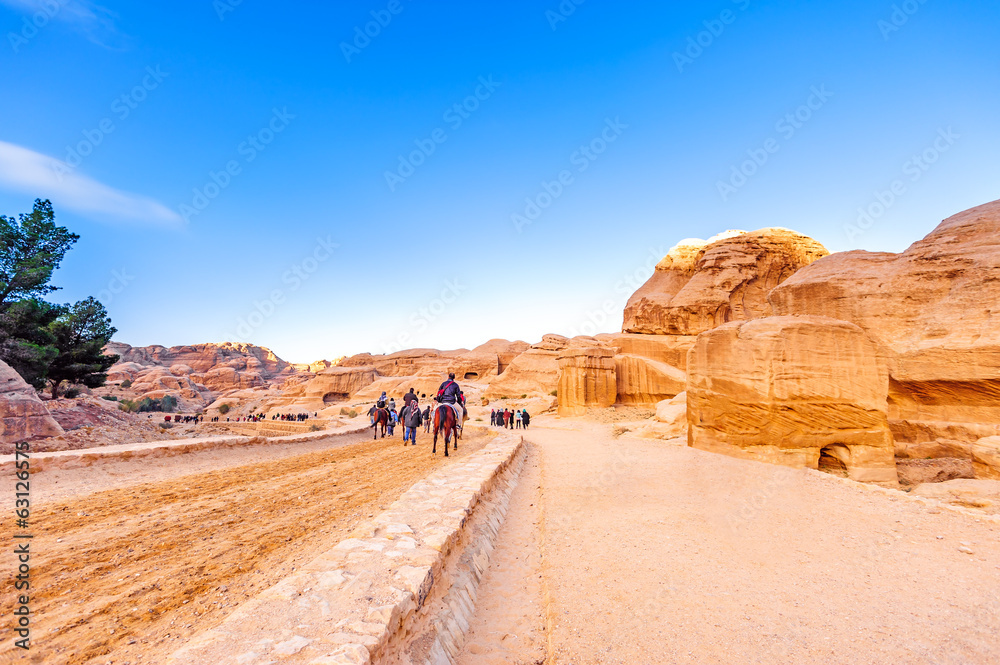 Ruins of Petra at Djinn Blocks in Petra, Ma'an, Jordan Ruins of Petra at Djinn Blocks in Petra, Ma'an, Jordan
