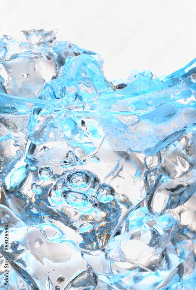 glass with ice cubes glass with ice cubes