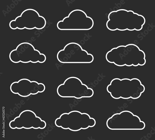 Flat design cloudscapes collection