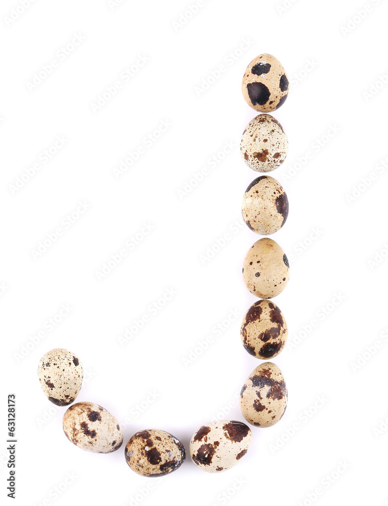 quail eggs in the form of letter J. quail eggs in the form of letter J.