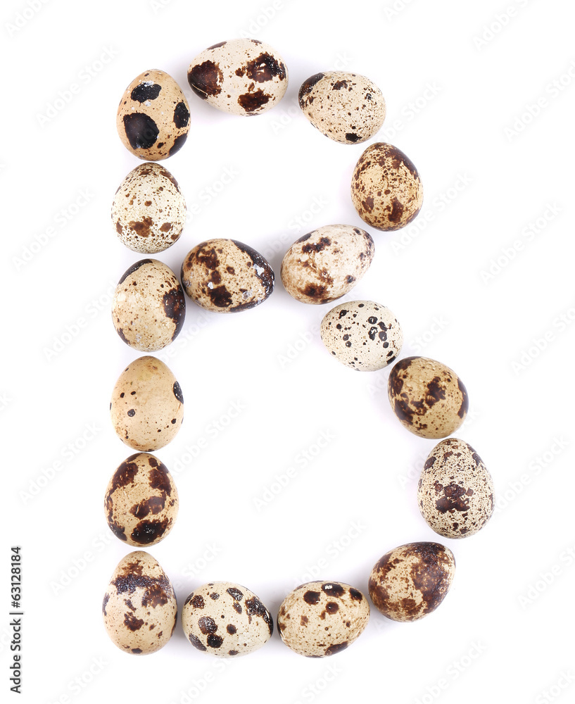 quail eggs in the form of letter B. quail eggs in the form of letter B.