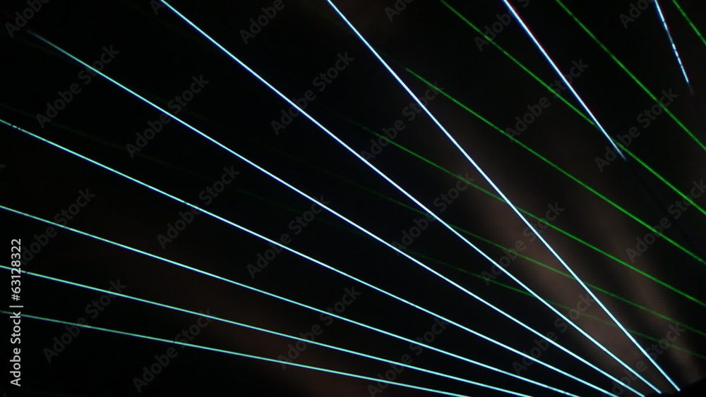 Laser light show in the dark
