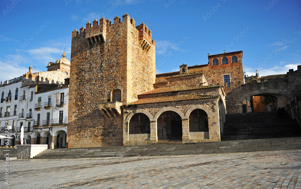 Main Square, Tower Bujaco, Cáceres, Spain