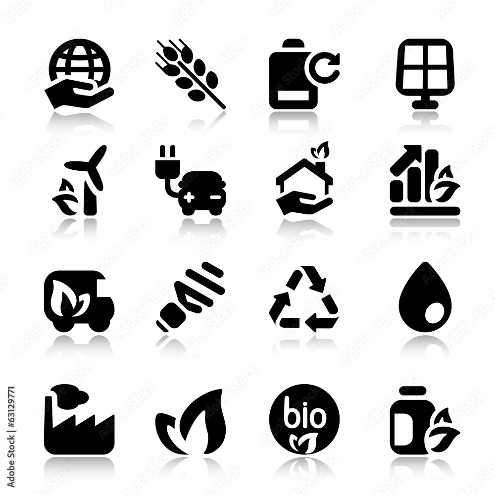 flat icons ecology set2 with reflex
