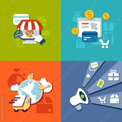 flat online shopping backgrounds