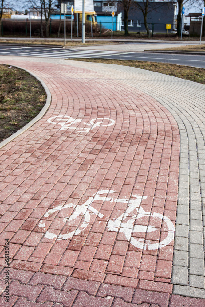 marked bicycle path