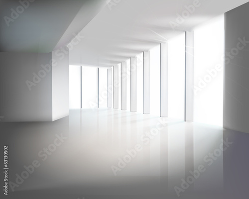 Glass wall in office. Vector illustration.