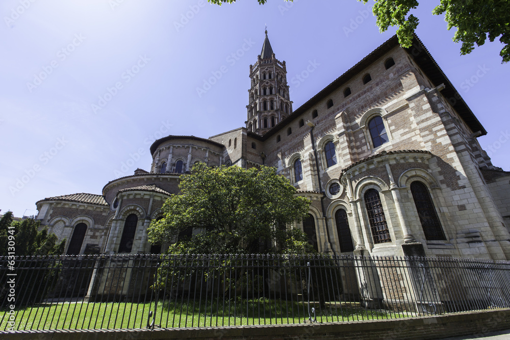 Obraz premium saint Sernin Parvis,1987, France, Basilique Saint-Sernin de Tou