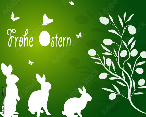 osterhase, osterei,schmetterling,ostermotiv,wess,oliv,grün,blatt