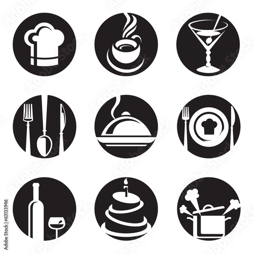 restaurant icon set